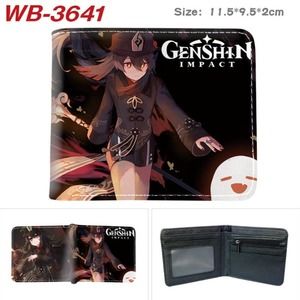 Most Popular Video Game Genshin Impact One Size Leather Purse Black Wallet A